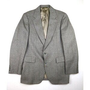 VINTAGE MEN'S BEIGE WOOL BLAZER JACKET - STRATHMORE - SIZE 39R